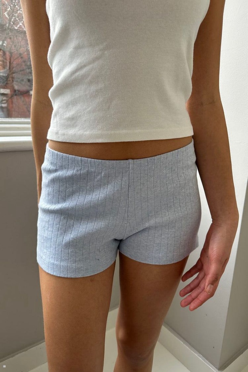 Short Jogging Brandy Melville Keira Eyelet Bleu Clair | IUI-59178464